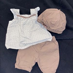Adorable baby girl outfit and hat